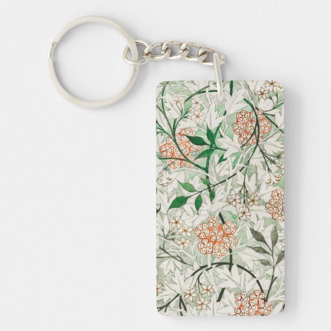 William Morris Jasmine Garden Flower Classic Key Ring (Front)