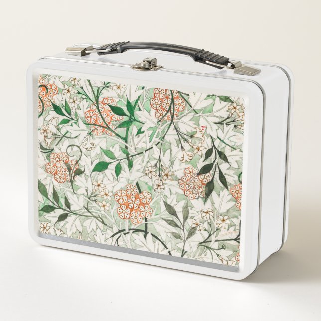 William Morris Jasmine Garden Flower Classic Metal Lunch Box (Front)