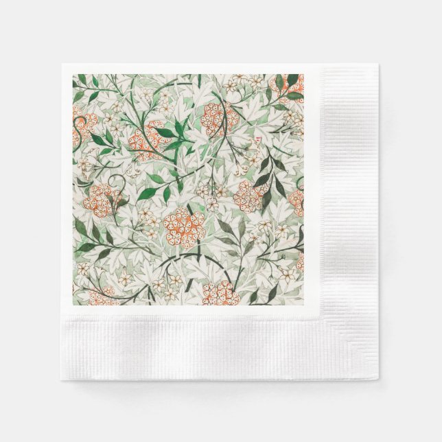 William Morris Jasmine Garden Flower Classic Napkin (Front)