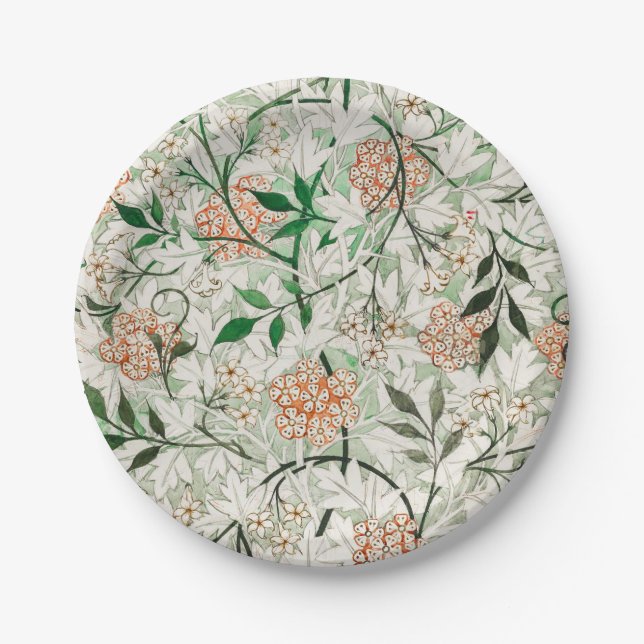 William Morris Jasmine Garden Flower Classic Paper Plate (Front)