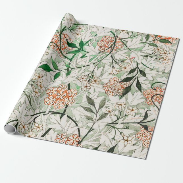 William Morris Jasmine Garden Flower Classic Wrapping Paper (Unrolled)