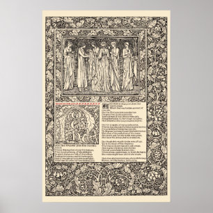 William Morris Kelmscott Press Chaucer Page Poster