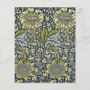 William Morris Kennet Floral Wallpaper Blue Gold