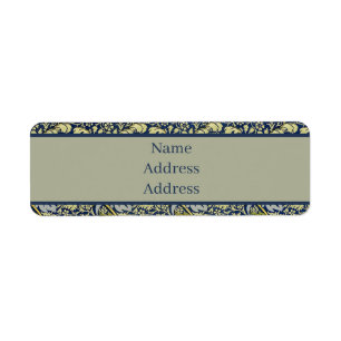 William Morris Kennet Floral Wallpaper Blue Gold