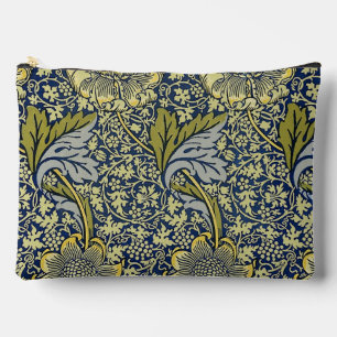 William Morris Kennet Floral Wallpaper Blue Gold Accessory Pouch