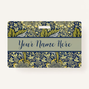William Morris Kennet Floral Wallpaper Blue ID Badge