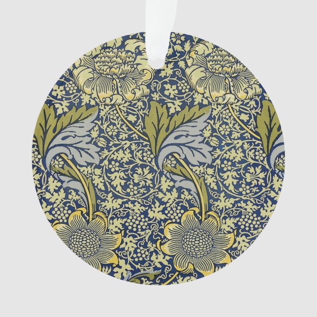 William Morris Kennet Floral Wallpaper Blue Ornament (Front)