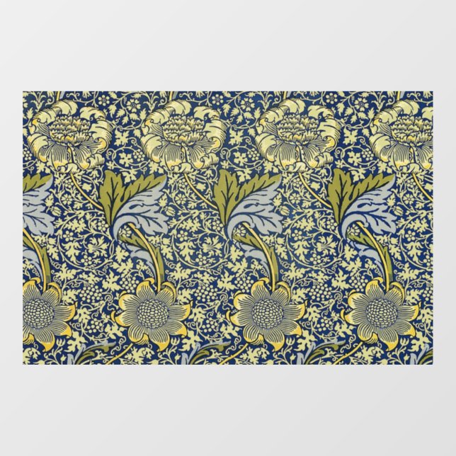 William Morris Kennet Floral Wallpaper Blue Window Cling (Sheet)