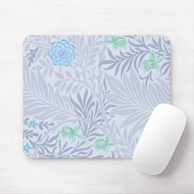 William Morris - Larkspur - Blue Flowers & Leaves Mouse Mat (With Mouse)
