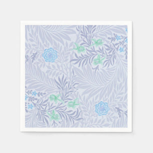 William Morris - Larkspur - Blue Flowers & Leaves Napkin