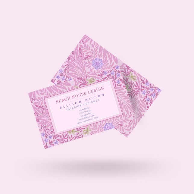 William Morris - Larkspur - Elegant Purple Floral  Business Card (Creator Uploaded)