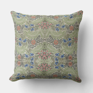 William Morris Larkspur Floral Green Pink Blue  Cushion