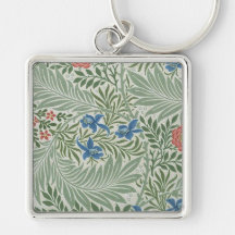 William Morris Larkspur Floral Green Pink Blue