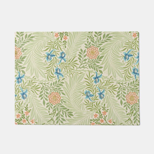 William Morris Larkspur Floral Pattern Doormat (Front)