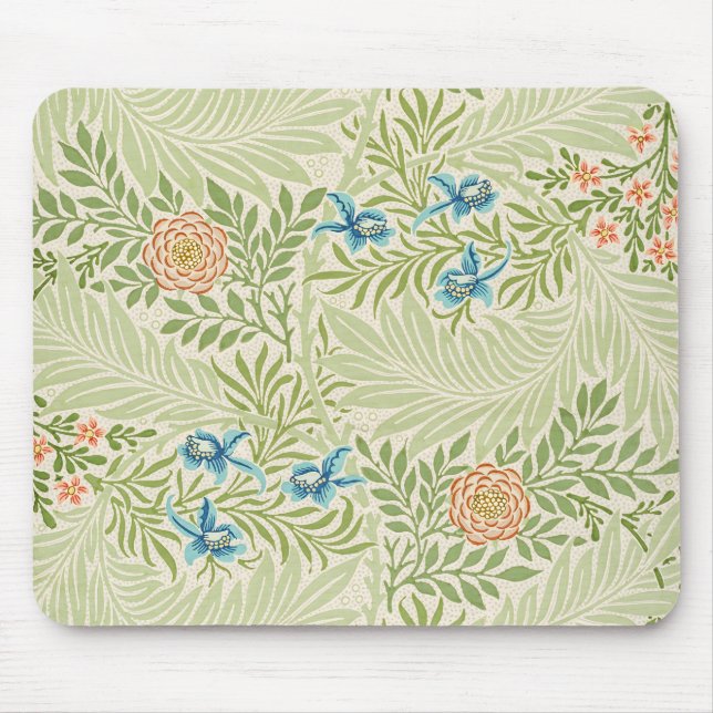 William Morris Larkspur Floral Pattern Mouse Mat (Front)