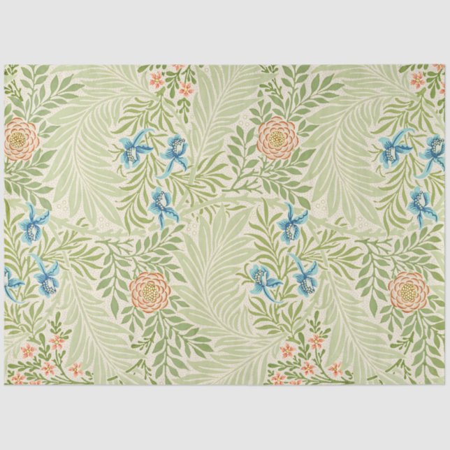 William Morris Larkspur Floral Pattern Tissue Paper (Front)