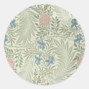 William Morris Larkspur Floral Wallpaper Classic Round Sticker