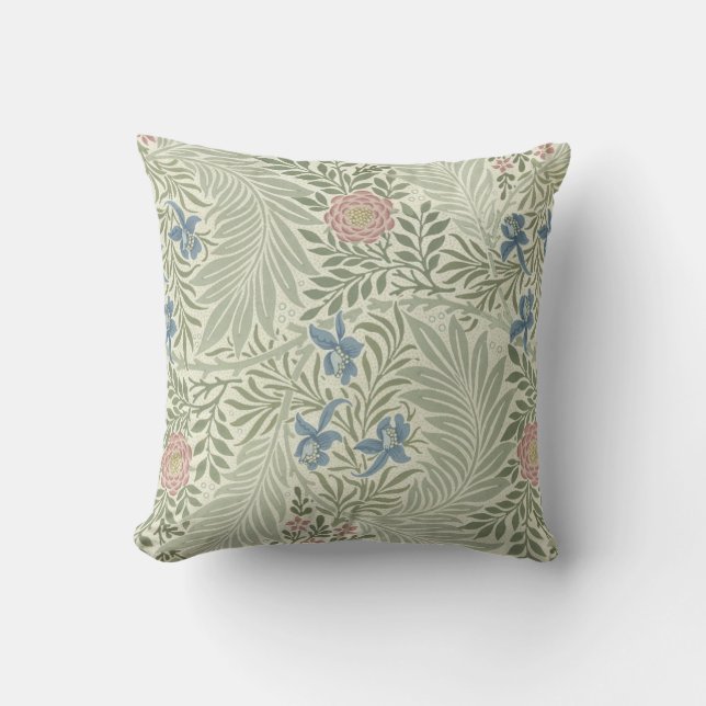 William Morris Larkspur Floral Wallpaper Cushion (Front)