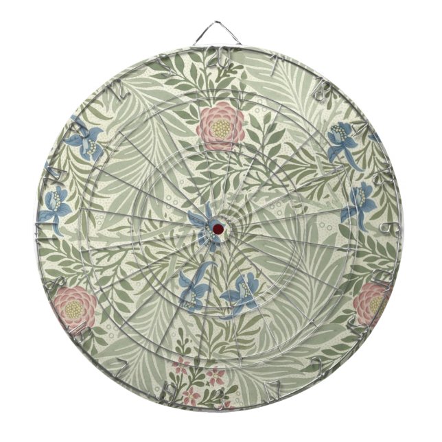 William Morris Larkspur Floral Wallpaper Dartboard (Front)
