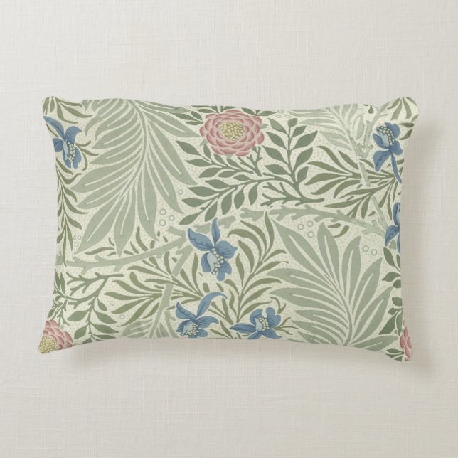 William Morris Larkspur Floral Wallpaper Decorative Cushion (Back)
