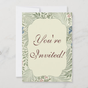 William Morris Larkspur Floral Wallpaper Invitation