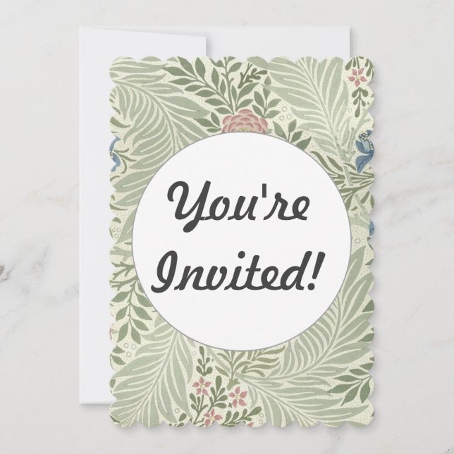 William Morris Larkspur Floral Wallpaper Invitation (Front)