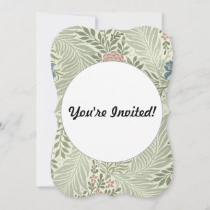 William Morris Larkspur Floral Wallpaper Invitation