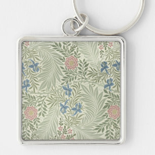 William Morris Larkspur Floral Wallpaper Key Ring