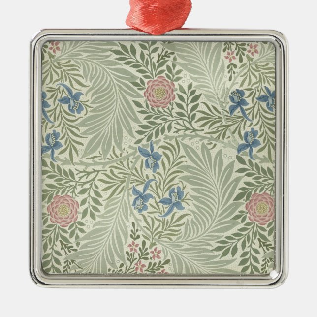 William Morris Larkspur Floral Wallpaper Metal Tree Decoration (Front)