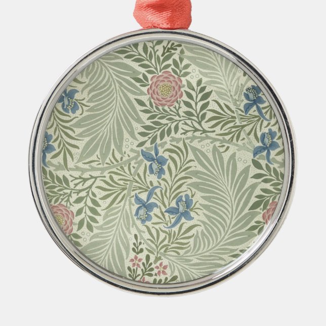 William Morris Larkspur Floral Wallpaper Metal Tree Decoration (Front)