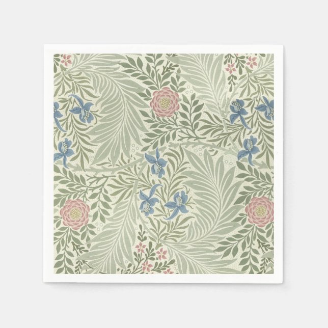 William Morris Larkspur Floral Wallpaper Napkin (Front)