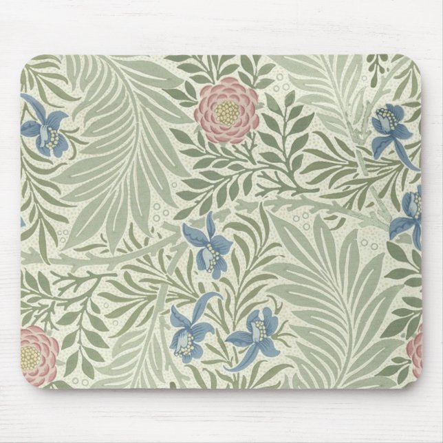 William Morris Larkspur Floral Wallpaper Pattern Mouse Mat (Front)