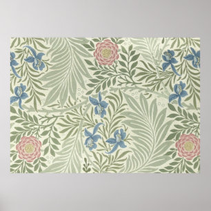 William Morris Larkspur Floral Wallpaper Pattern Poster