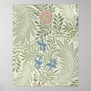 William Morris Larkspur Floral Wallpaper Pattern Poster