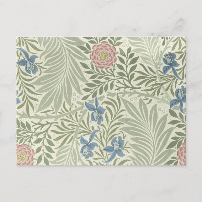 William Morris Larkspur Floral Wallpaper Postcard (Front)