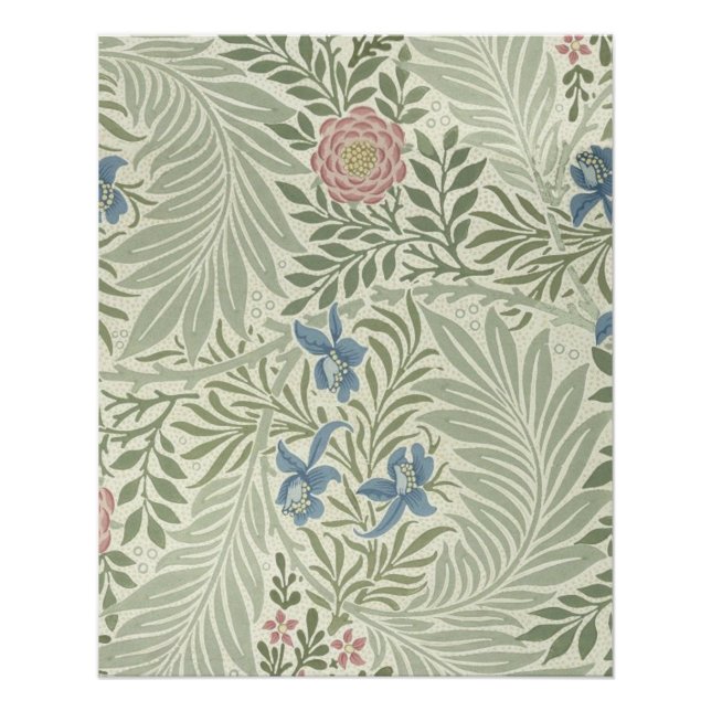 William Morris Larkspur Floral Wallpaper Poster (Front)