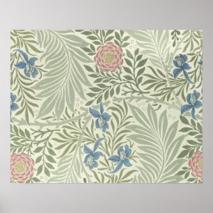 William Morris Larkspur Floral Wallpaper Poster
