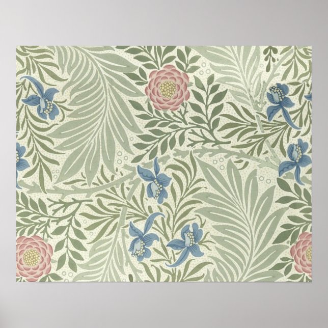 William Morris Larkspur Floral Wallpaper Poster (Front)
