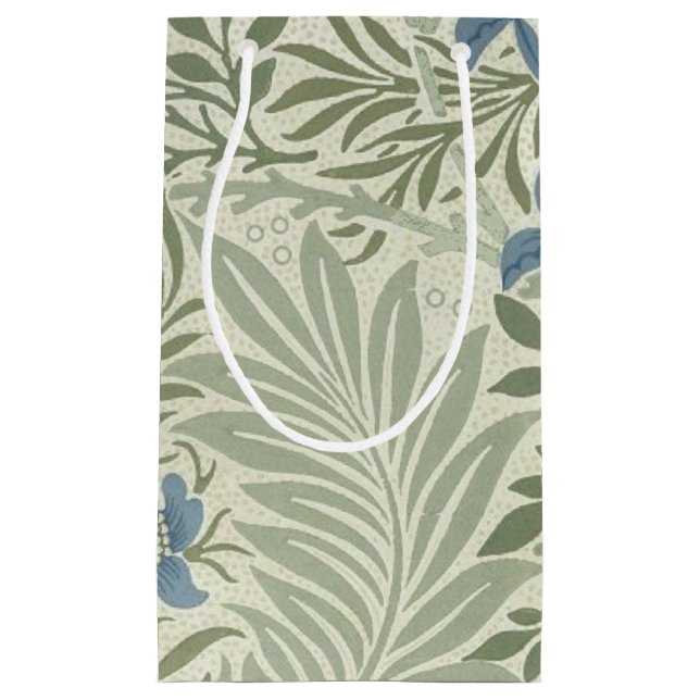 William Morris Larkspur Floral Wallpaper Small Gift Bag (Front)