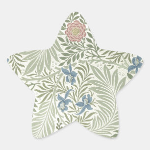 William Morris Larkspur Floral Wallpaper Star Sticker