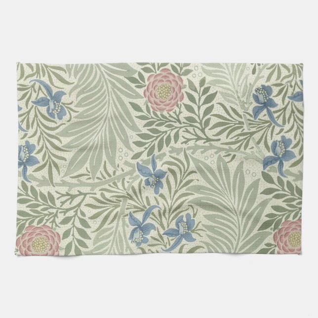 William Morris Larkspur Floral Wallpaper Tea Towel (Horizontal)