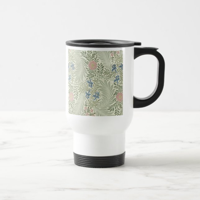 William Morris Larkspur Floral Wallpaper Travel Mug (Right)