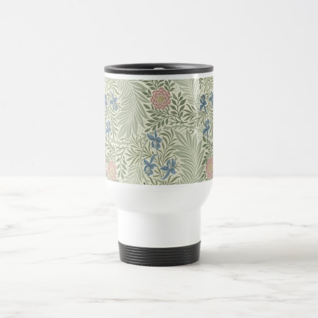 William Morris Larkspur Floral Wallpaper Travel Mug (Center)
