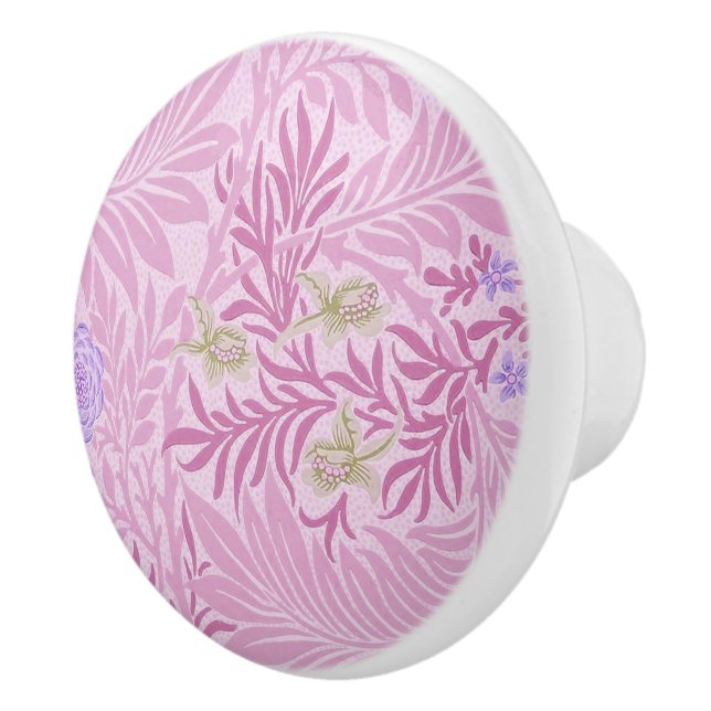 William Morris, Larkspur - Pink & Purple Floral Ceramic Knob (Right)