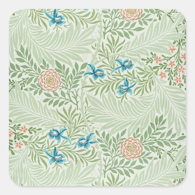 William Morris Larkspur Square Sticker (Front)