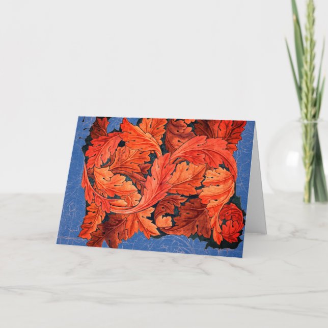 William Morris LEAF PATTERN Folded Greeting Card (Front)