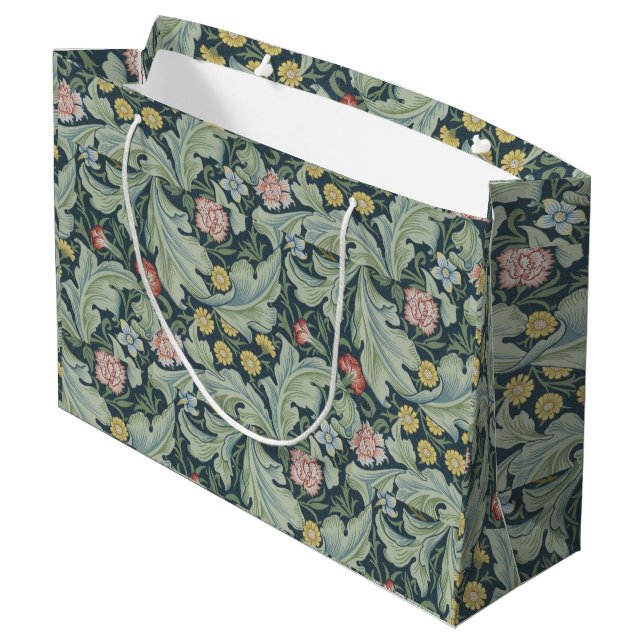 William Morris Leicester Leaves Flowers Carnation Large Gift Bag (Back Angled)