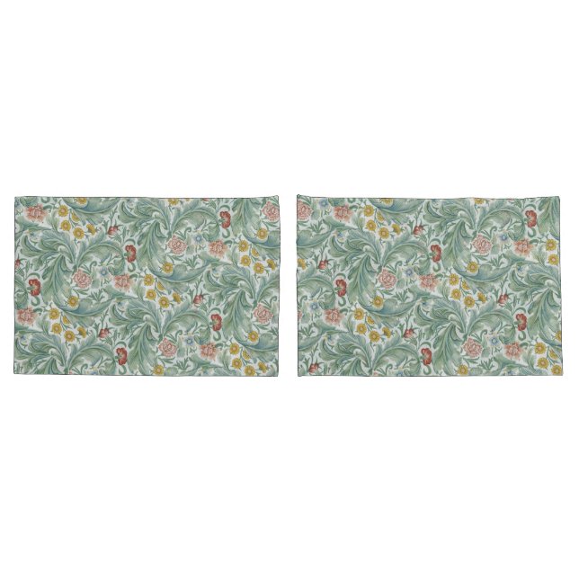 William Morris Leicester Leaves Flowers Carnation Pillowcase (Back-Set)