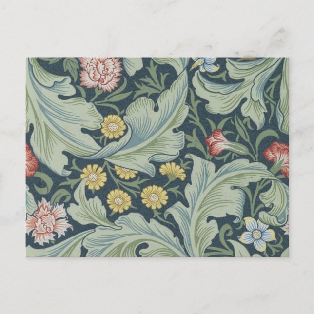William Morris Leicester Leaves Flowers Carnation Postcard (Front)