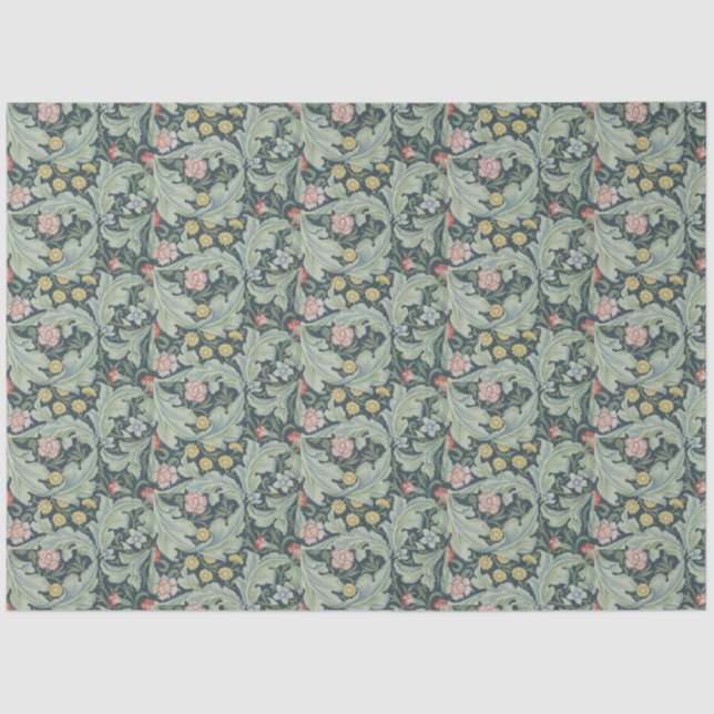 William Morris Leicester Leaves Flowers Carnation Tissue Paper (Front)